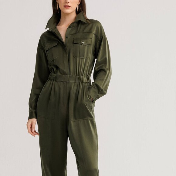 sand washed safari jump suit - Picture 4 of 4